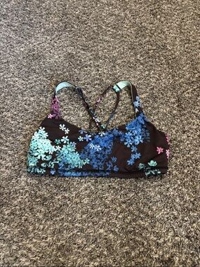 Lululemon Sports Bra Womens 6 Brown Floral Active Athletic Training athletic gym